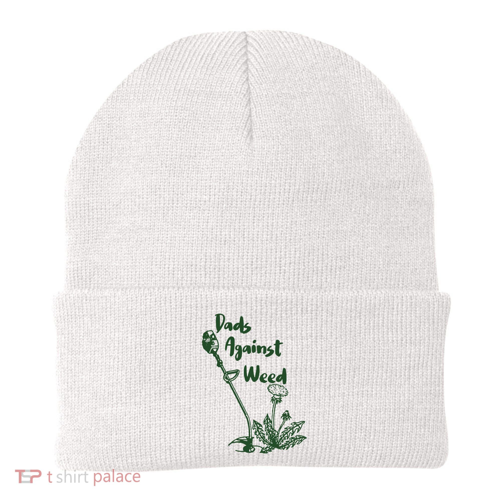 Dads Against Weed Funny Gardening Lawn Mowing Fathers Beanie