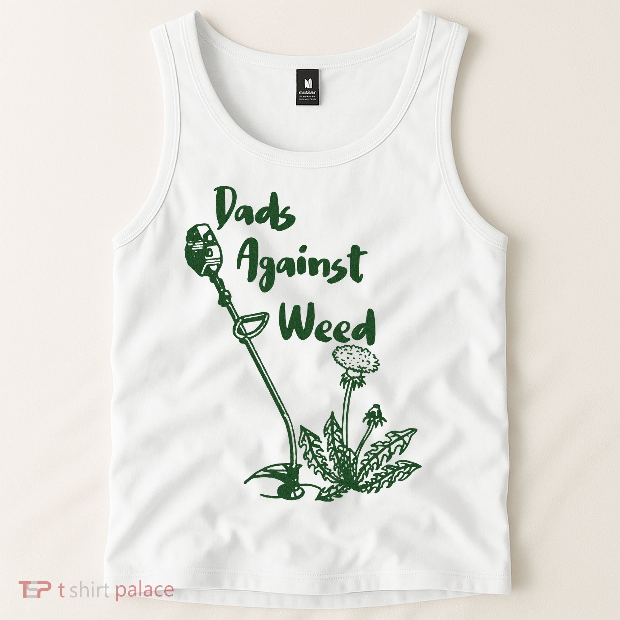 Dads Against Weed Funny Gardening Lawn Mowing Fathers Tank Top
