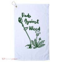 Dads Against Weed Funny Gardening Lawn Mowing Fathers Golf Towel thumb 0