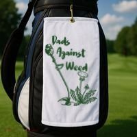 Dads Against Weed Funny Gardening Lawn Mowing Fathers Golf Towel thumb 2