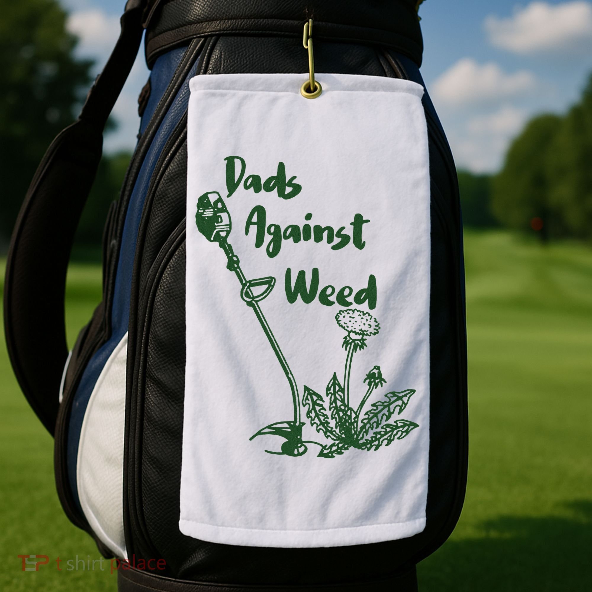 Dads Against Weed Funny Gardening Lawn Mowing Fathers Golf Towel