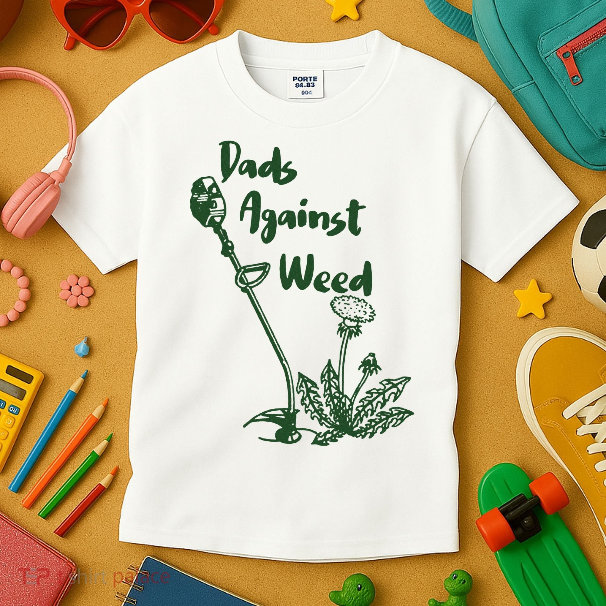 Dads Against Weed Funny Gardening Lawn Mowing Fathers Kids T-Shirt