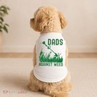 Dads Against Weed Lawn Mowing Doggie Tank thumb 2