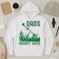 Dads Against Weed Lawn Mowing Hoodie thumb 3