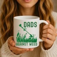 Dads Against Weed Lawn Mowing Coffee Mug thumb 3