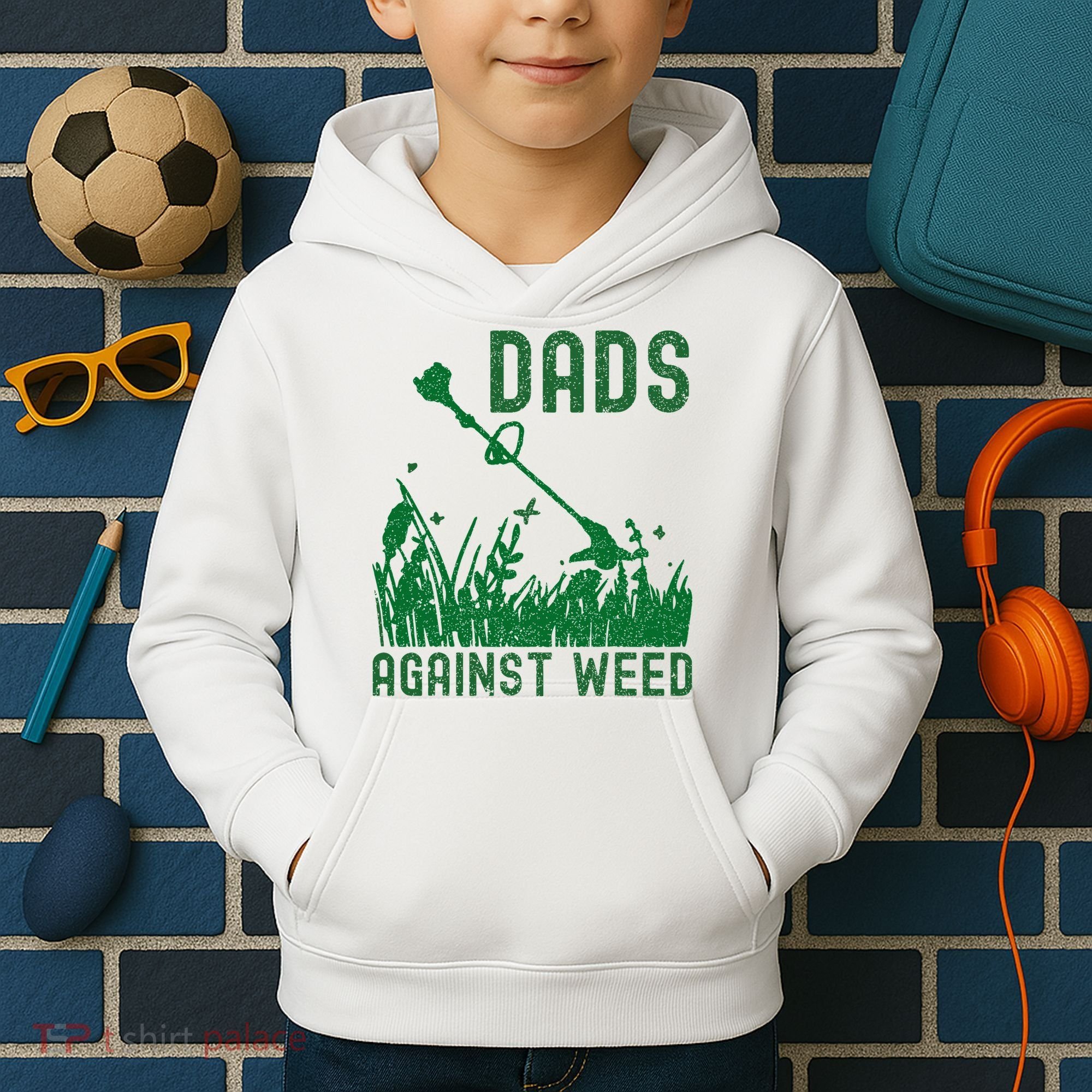 Dads Against Weed Lawn Mowing Kids Hoodie