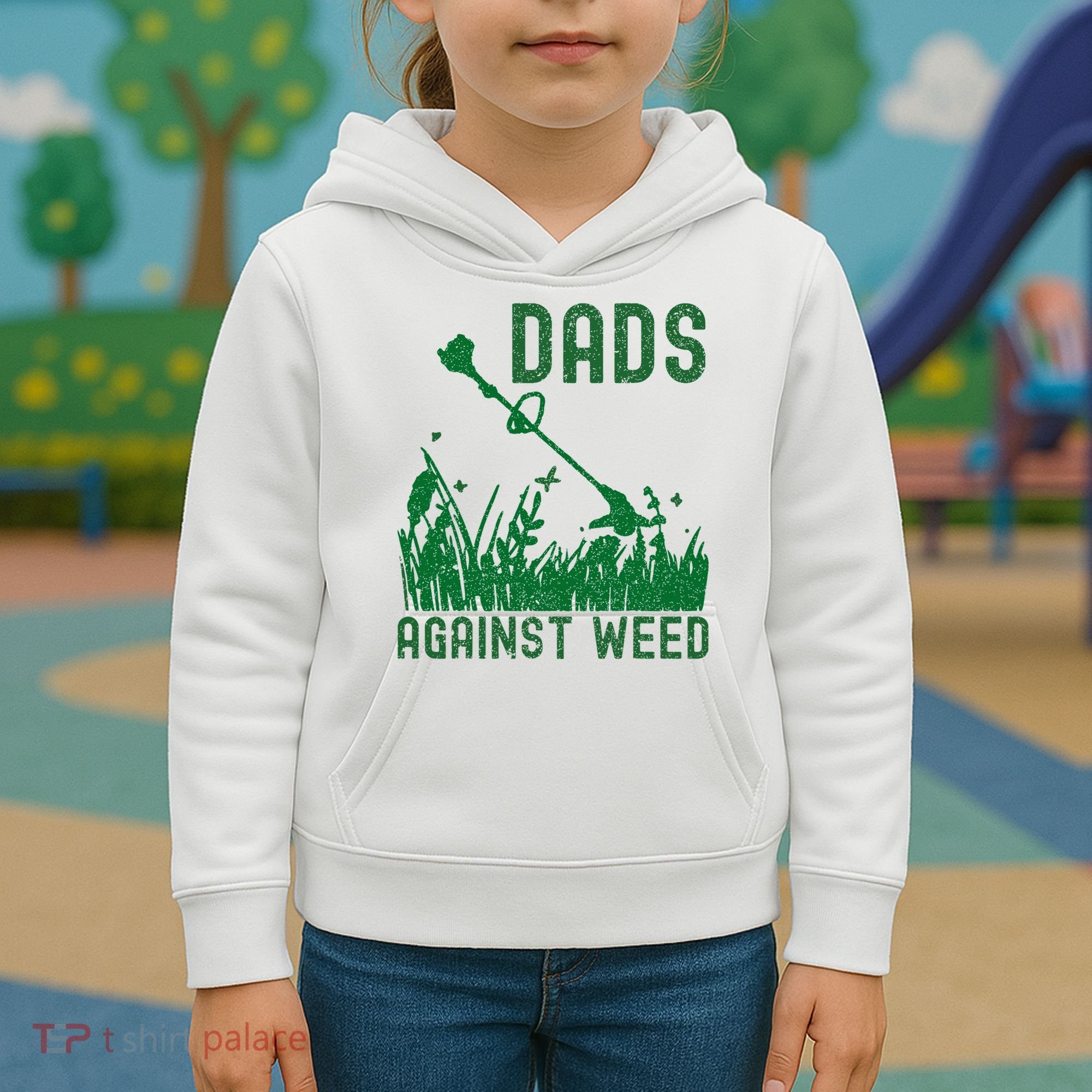 Dads Against Weed Lawn Mowing Kids Hoodie
