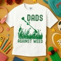 Dads Against Weed Lawn Mowing Kids T-Shirt thumb 3