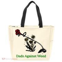 Dads Against Weed Funny Gardening Lawn Mowing Fathers Tote Bag thumb 0