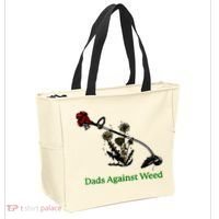 Dads Against Weed Funny Gardening Lawn Mowing Fathers Tote Bag thumb 2