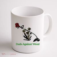 Dads Against Weed Funny Gardening Lawn Mowing Fathers Coffee Mug thumb 1