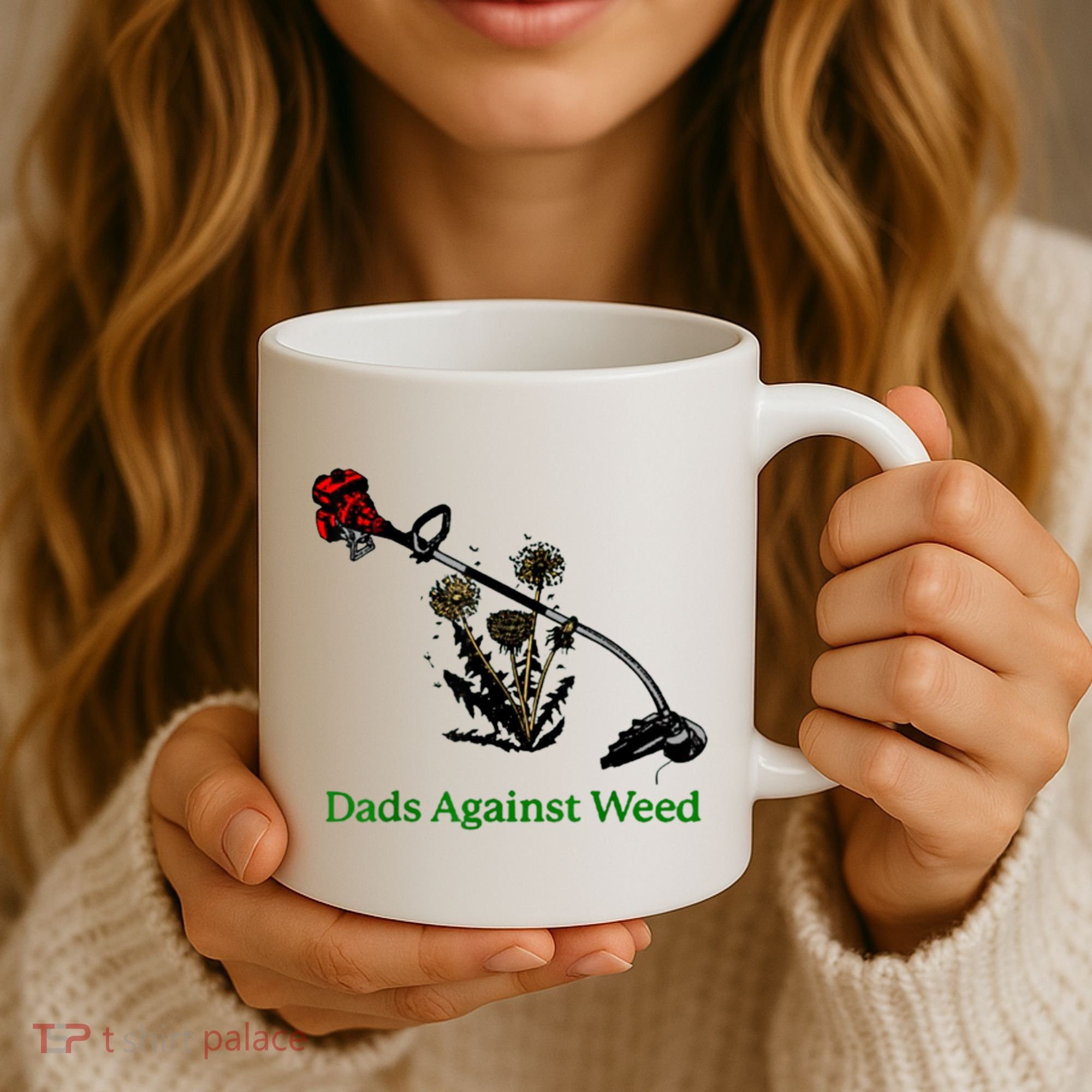 Dads Against Weed Funny Gardening Lawn Mowing Fathers Coffee Mug