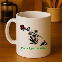 Dads Against Weed Funny Gardening Lawn Mowing Fathers Coffee Mug thumb 4