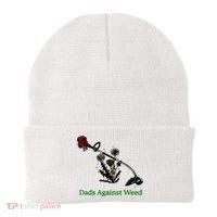 Dads Against Weed Funny Gardening Lawn Mowing Fathers Beanie thumb 0