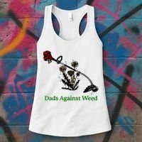 Dads Against Weed Funny Gardening Lawn Mowing Fathers Women's Tank Top thumb 3