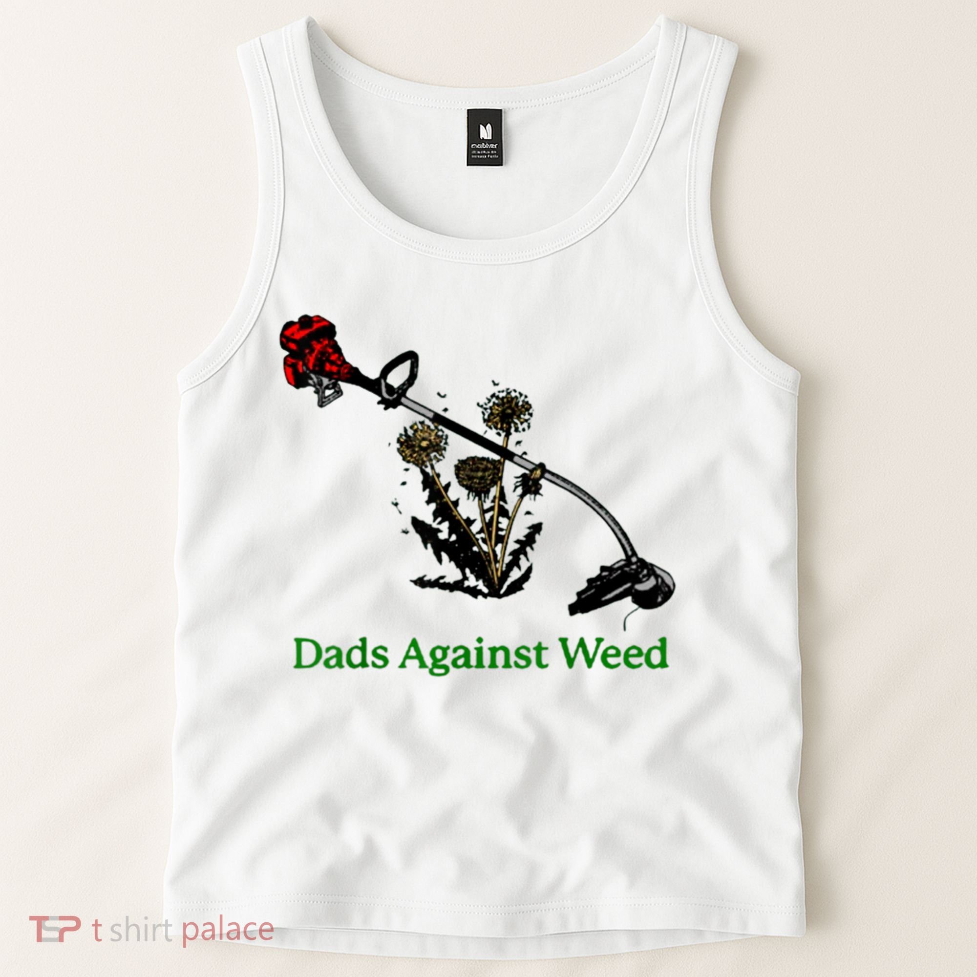 Dads Against Weed Funny Gardening Lawn Mowing Fathers Tank Top