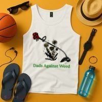 Dads Against Weed Funny Gardening Lawn Mowing Fathers Tank Top thumb 4
