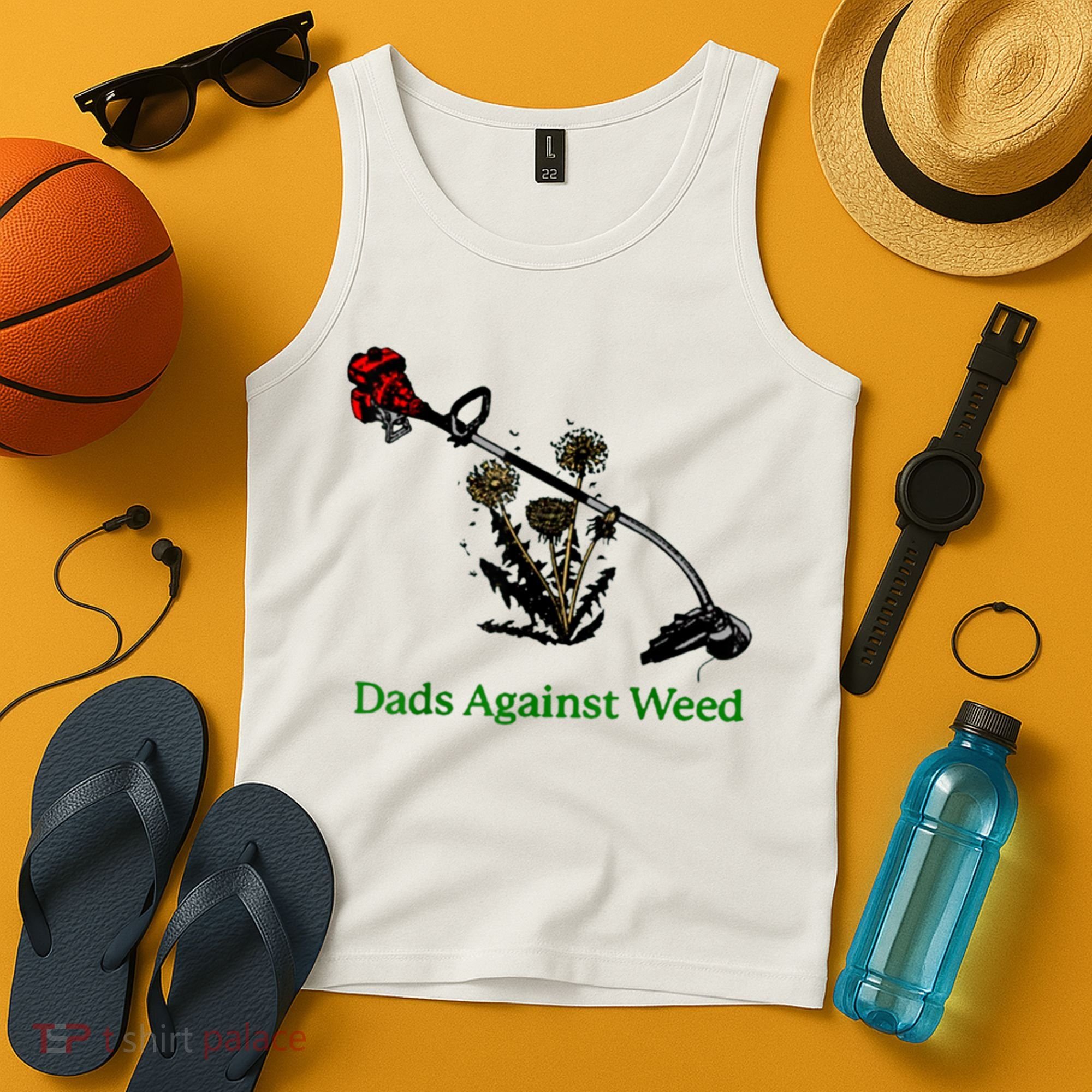 Dads Against Weed Funny Gardening Lawn Mowing Fathers Tank Top