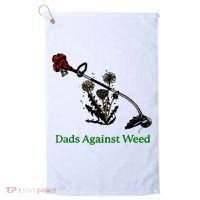 Dads Against Weed Funny Gardening Lawn Mowing Fathers Golf Towel thumb 0