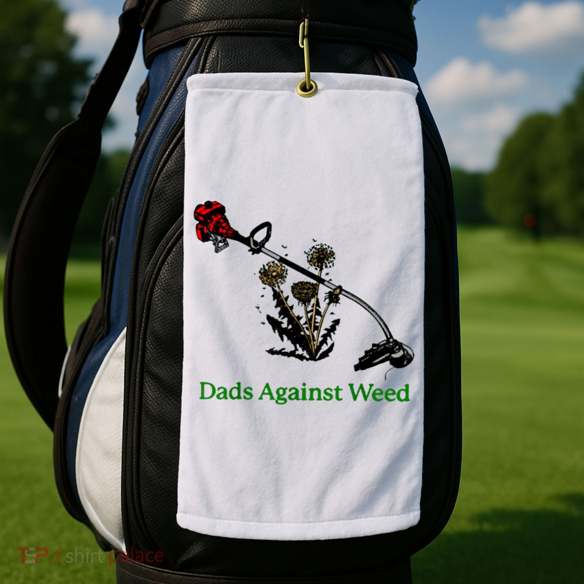 Dads Against Weed Funny Gardening Lawn Mowing Fathers Golf Towel