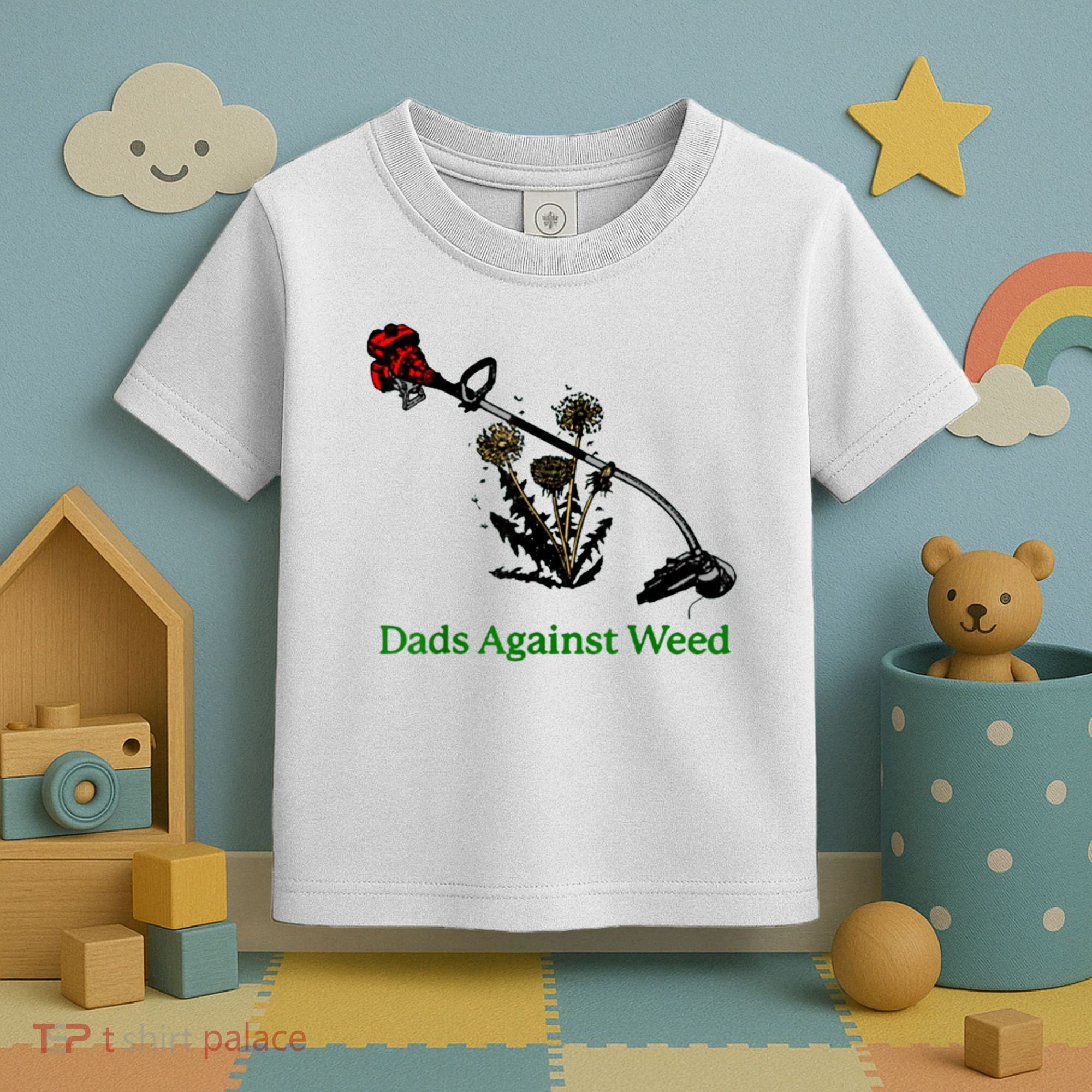 Dads Against Weed Funny Gardening Lawn Mowing Fathers Toddler T-Shirt