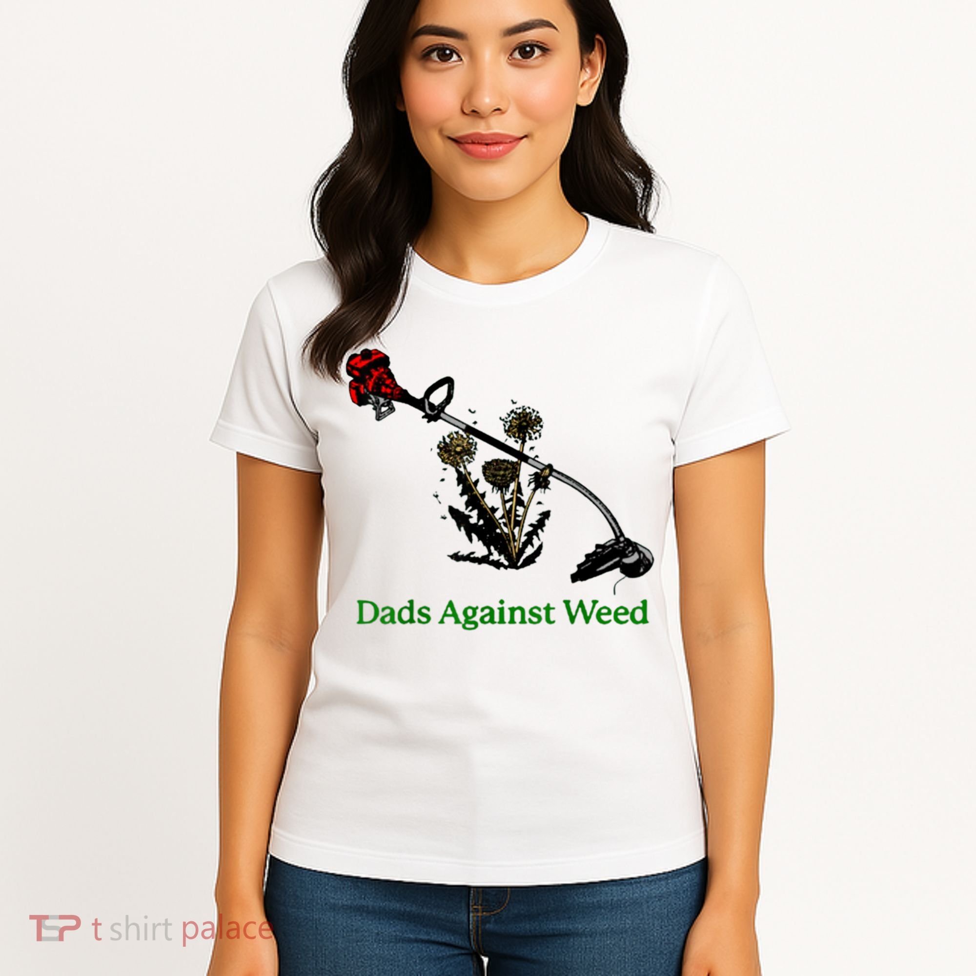 Dads Against Weed Funny Gardening Lawn Mowing Fathers Women's T-Shirt