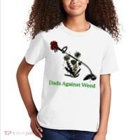 Dads Against Weed Funny Gardening Lawn Mowing Fathers Kids T-Shirt thumb 2