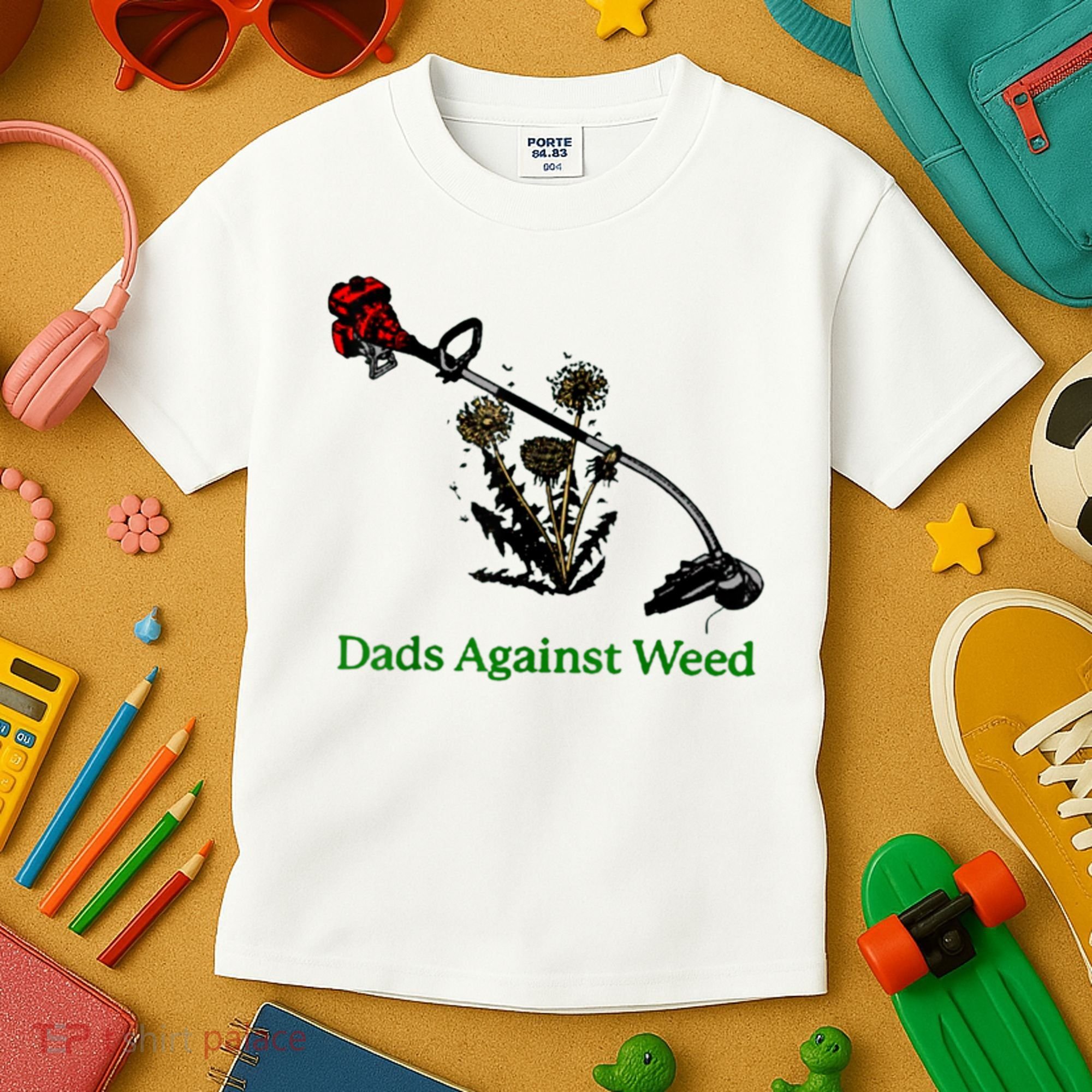 Dads Against Weed Funny Gardening Lawn Mowing Fathers Kids T-Shirt