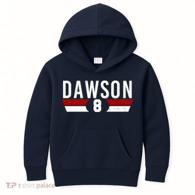 Dawson 8 Vintage Baseball Player Kids Hoodie