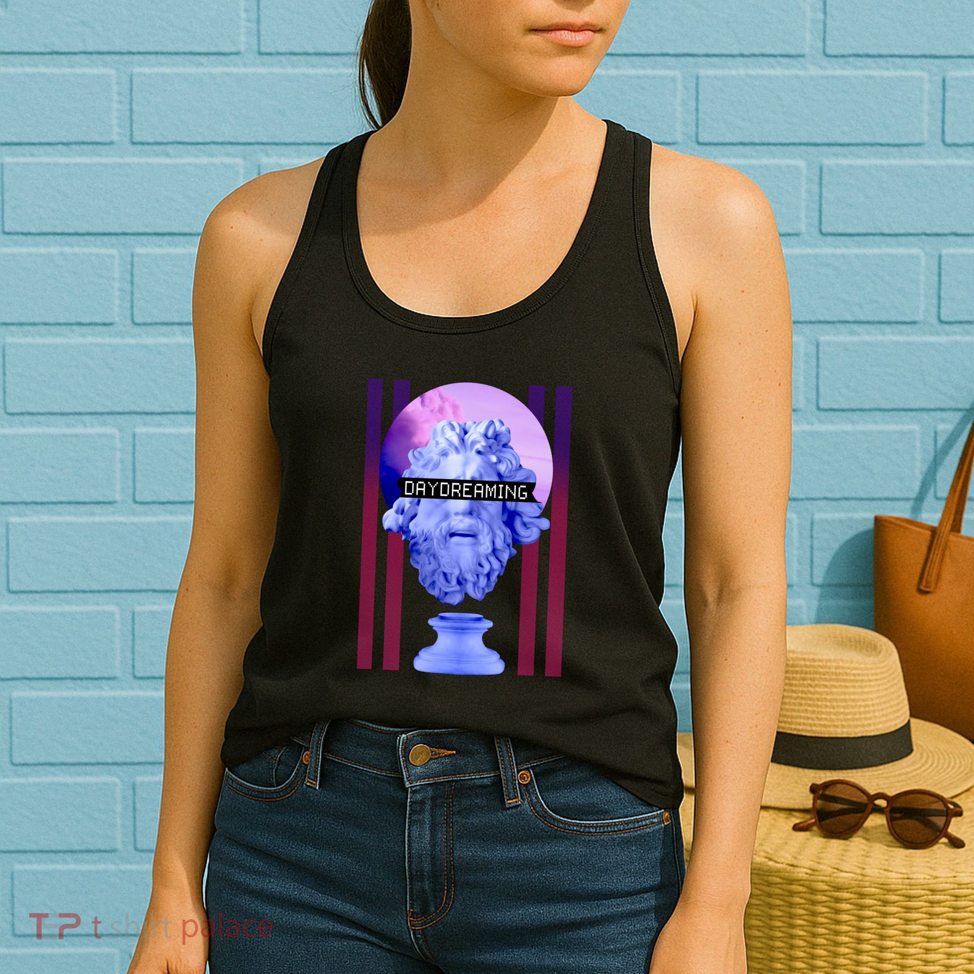 Day Dreaming Statue Women's Tank Top