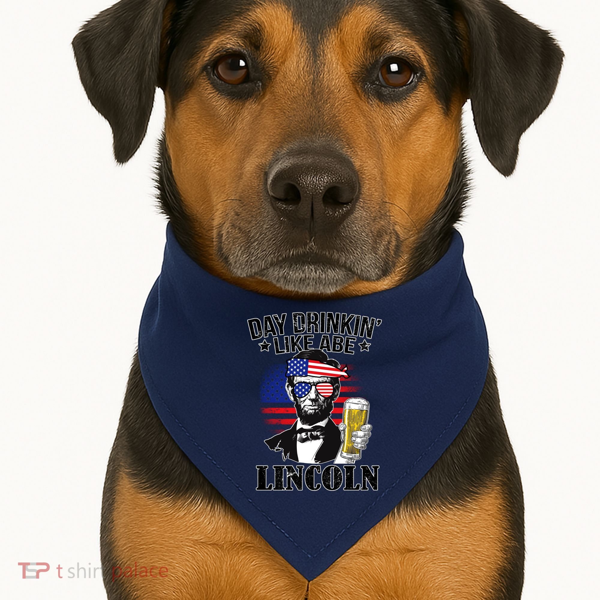 Day Drinkin' Like Abe Lincoln USA-Made Doggie Bandana