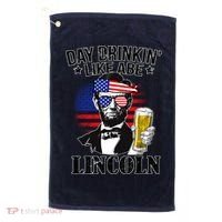 Day Drinkin' Like Abe Lincoln Golf Towel thumb 0