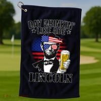 Day Drinkin' Like Abe Lincoln Golf Towel thumb 1
