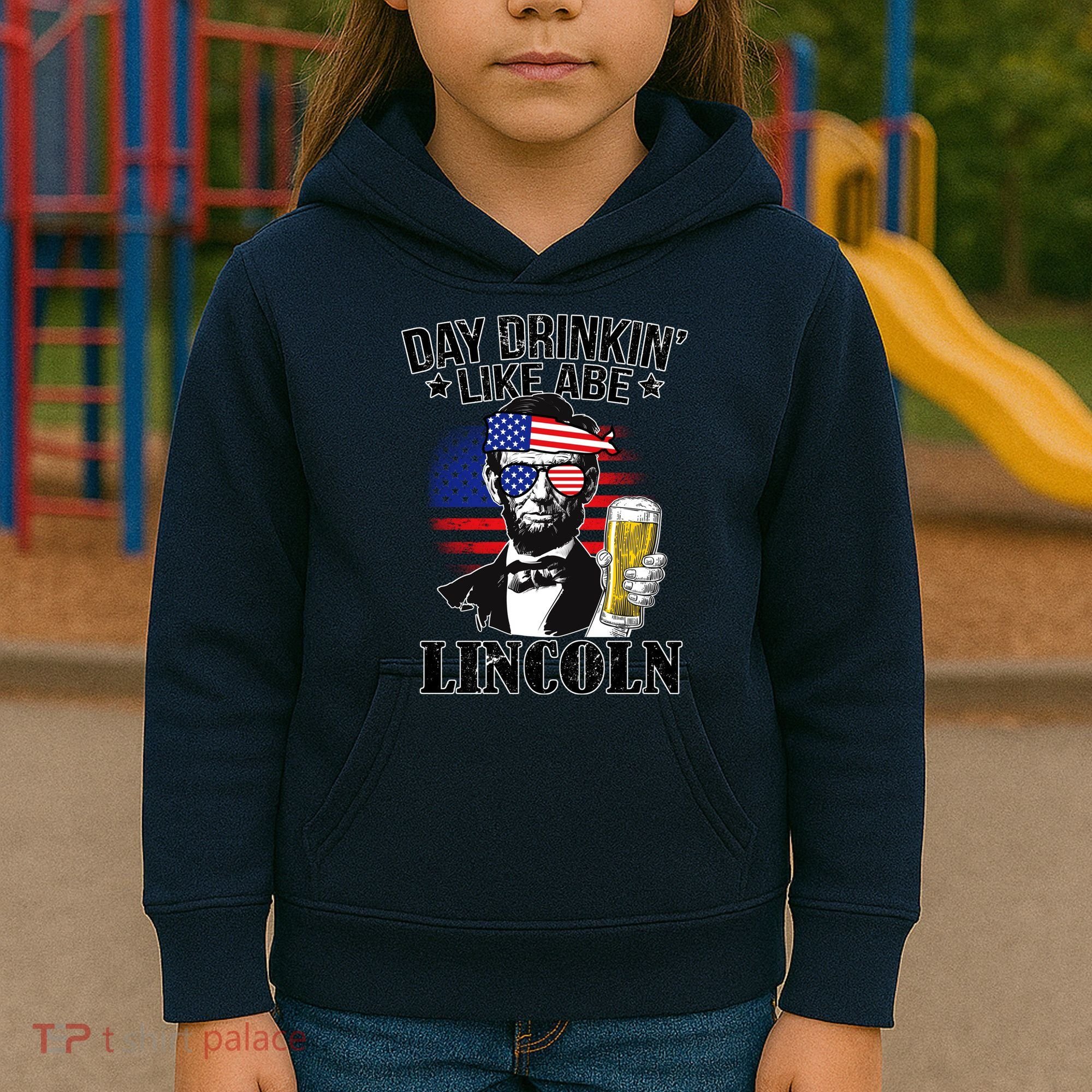 Day Drinkin' Like Abe Lincoln Kids Hoodie