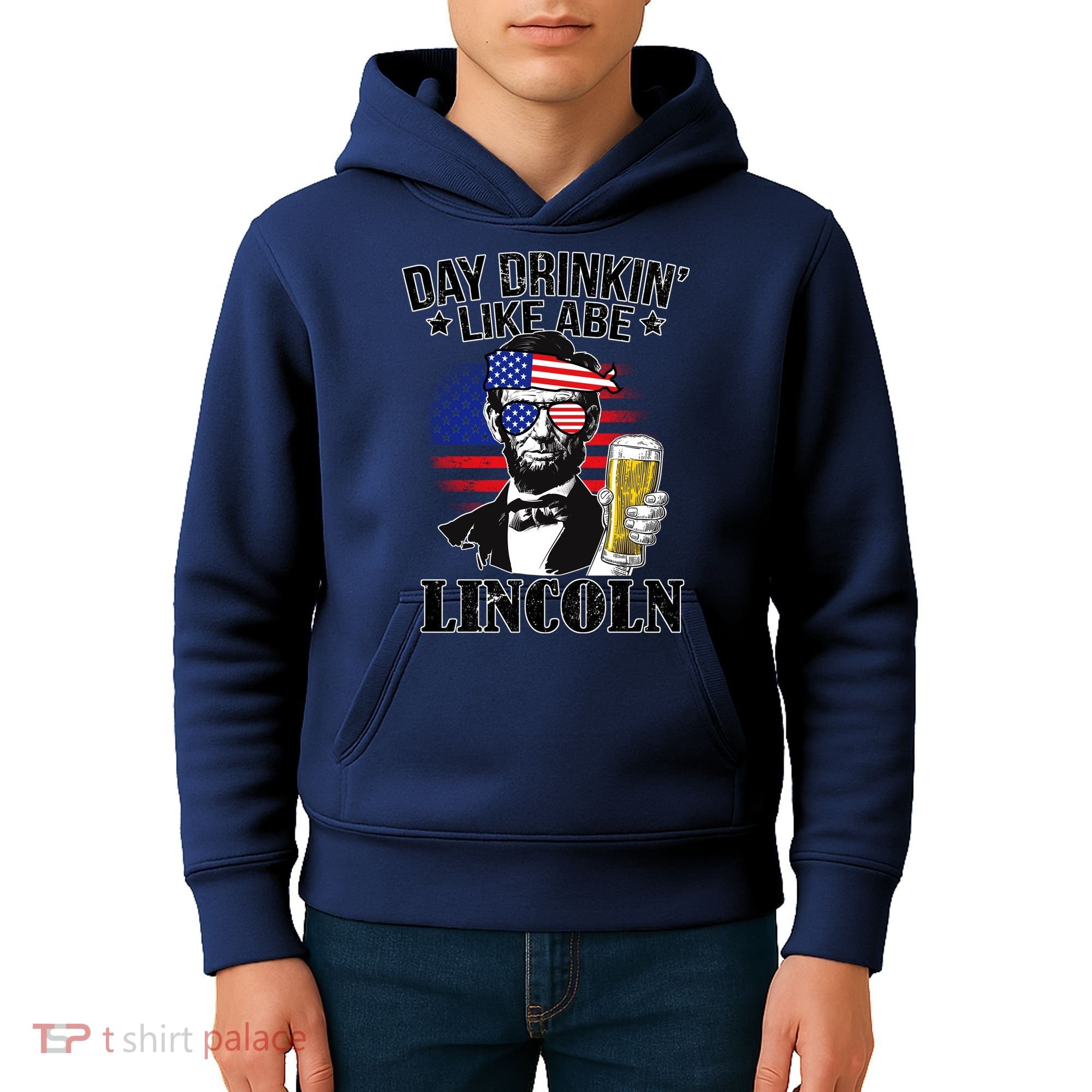 Day Drinkin' Like Abe Lincoln Kids Hoodie