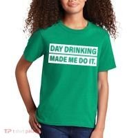 Day Drinking Made Me Do It Funny Drunk Kids T-Shirt thumb 2