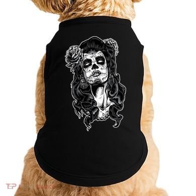 Day Of The Dead Beauty Skeleton Doggie Tank