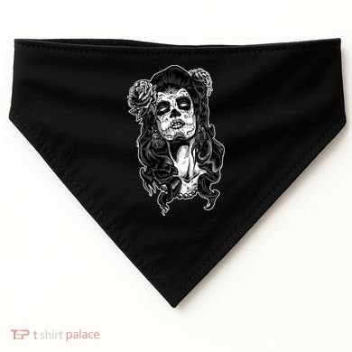 Day Of The Dead Beauty Skeleton USA-Made Doggie Bandana
