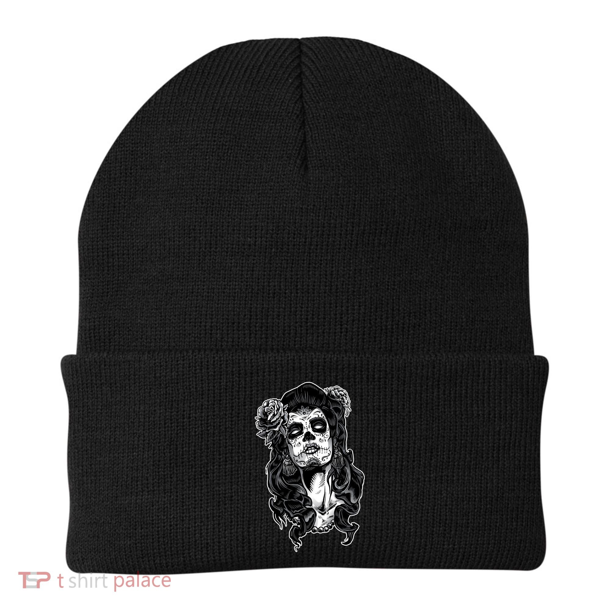 Day Of The Dead Beauty Skeleton Beanie