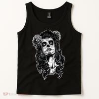 Day Of The Dead Beauty Skeleton Tank Top thumb 2
