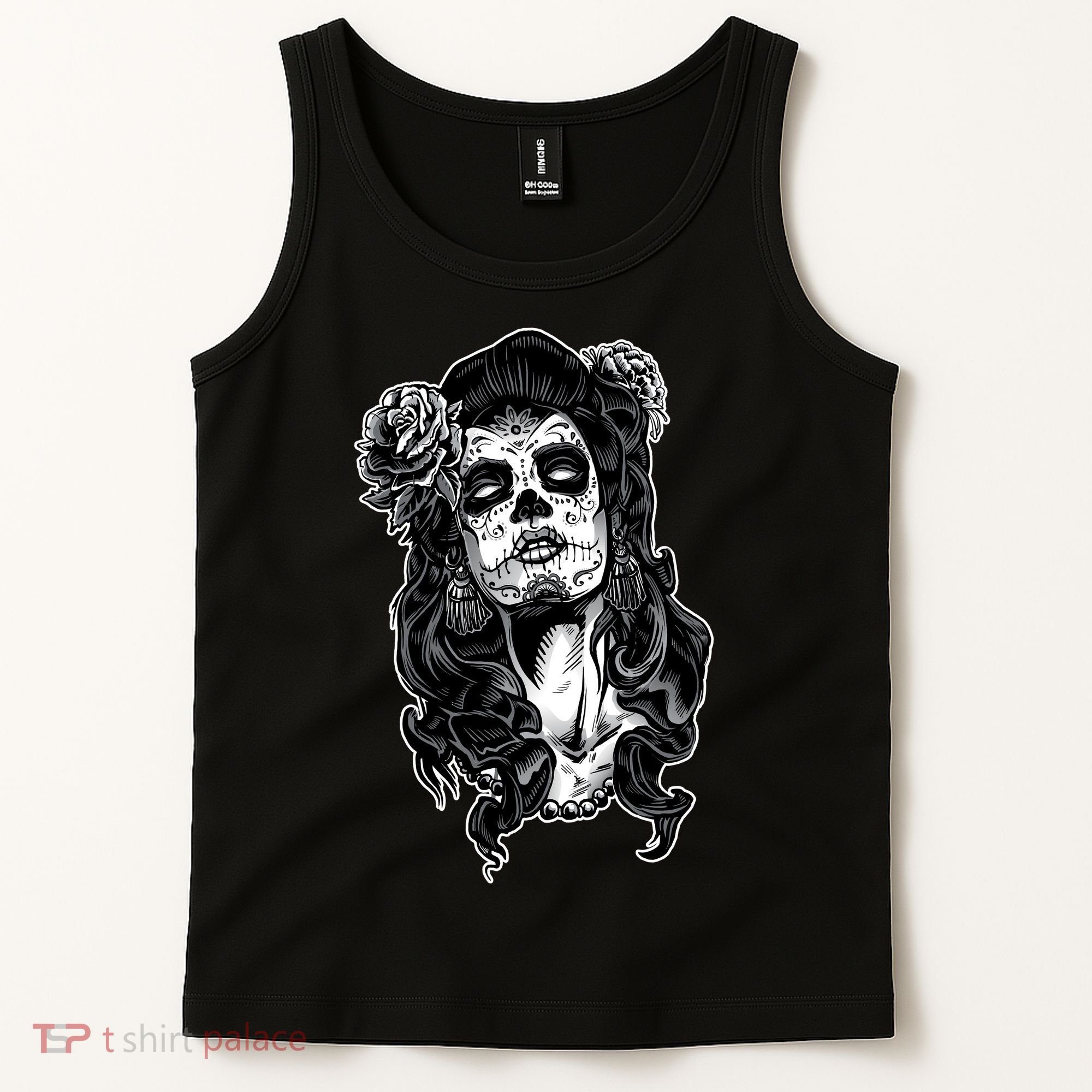 Day Of The Dead Beauty Skeleton Tank Top