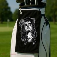 Day Of The Dead Beauty Skeleton Golf Towel thumb 2