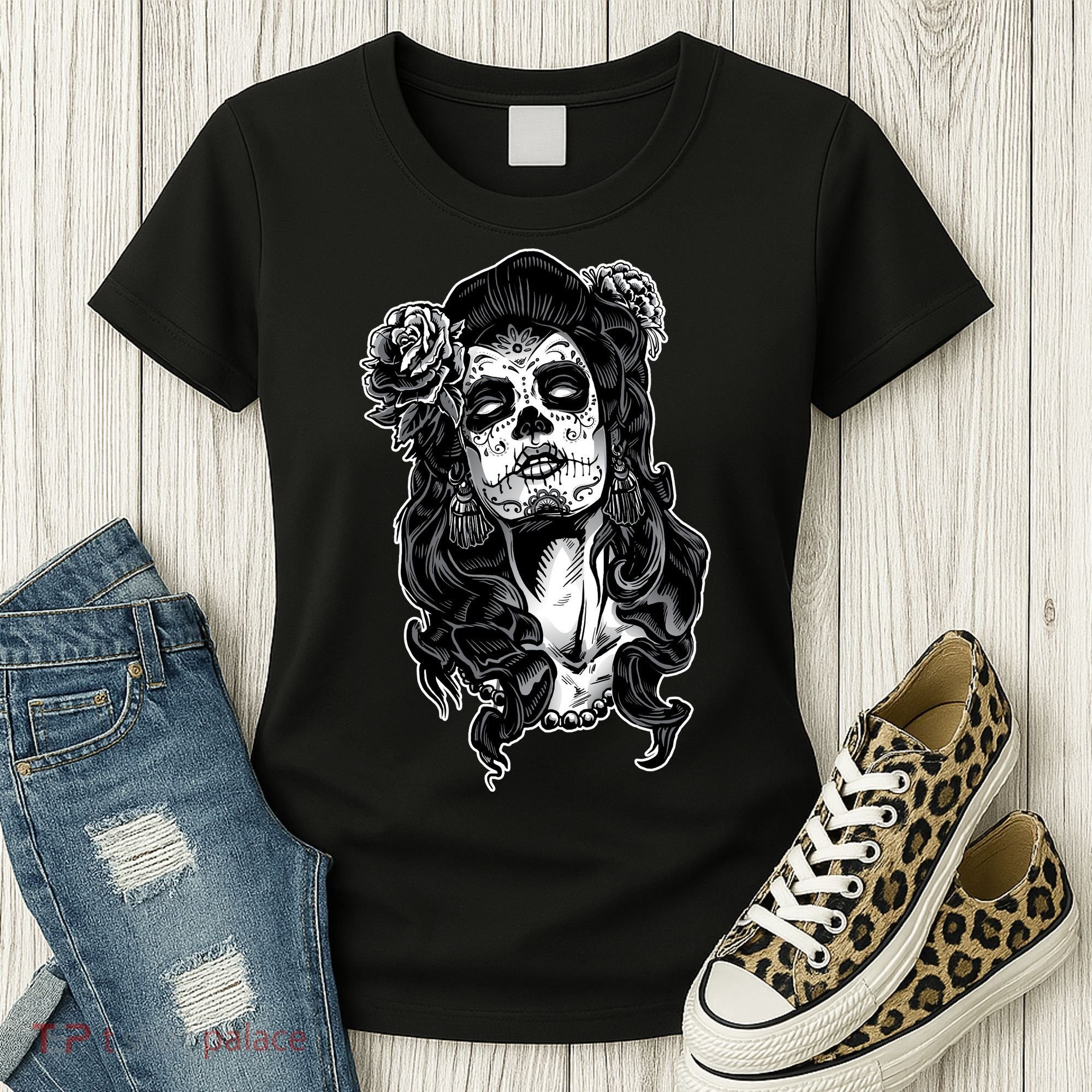 Day Of The Dead Beauty Skeleton Women's T-Shirt