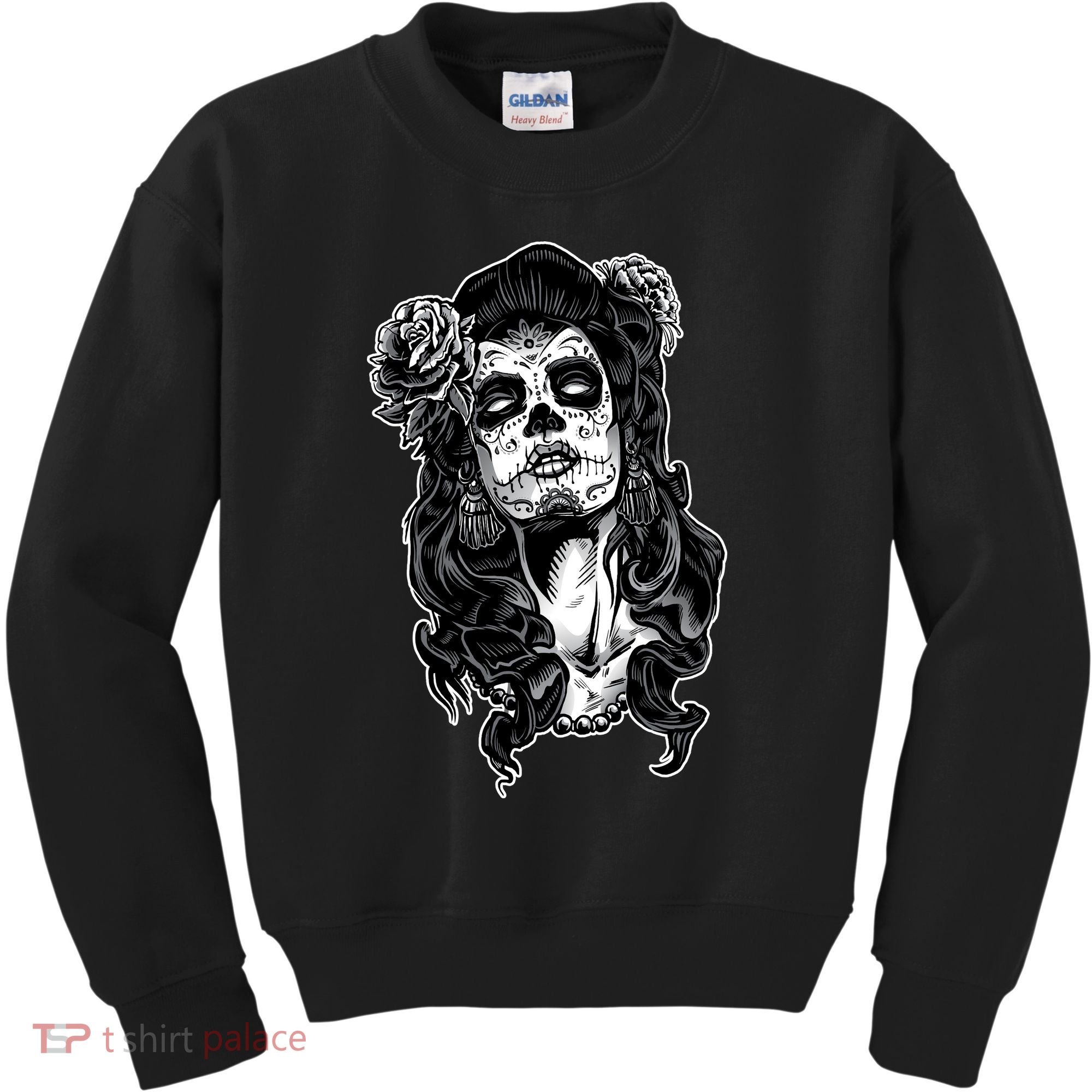 Day Of The Dead Beauty Skeleton Kids Sweatshirt