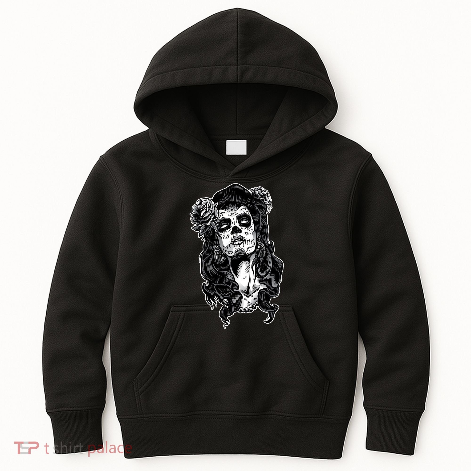Day Of The Dead Beauty Skeleton Kids Hoodie