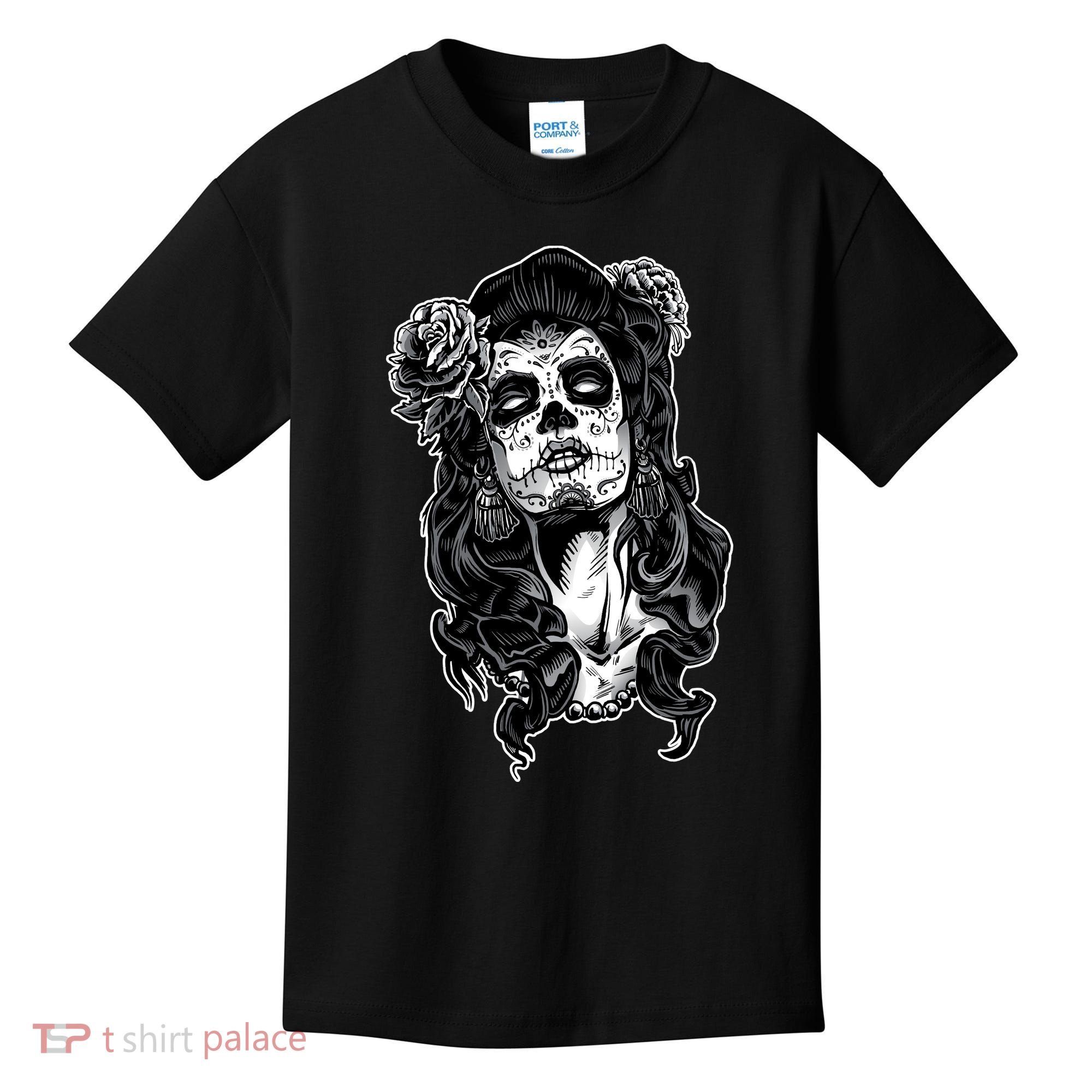 Day Of The Dead Beauty Skeleton Kids T-Shirt