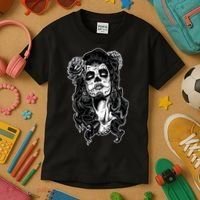Day Of The Dead Beauty Skeleton Kids T-Shirt thumb 3