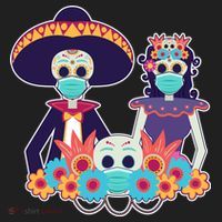Day Of The Dead Dia De Los Muertos Quarantine Beanie thumb 2
