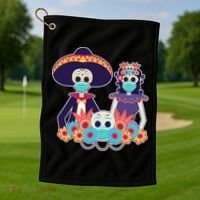 Day Of The Dead Dia De Los Muertos Quarantine Golf Towel thumb 1