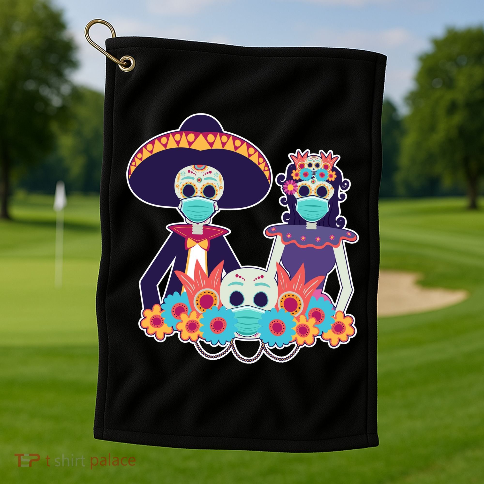 Day Of The Dead Dia De Los Muertos Quarantine Golf Towel